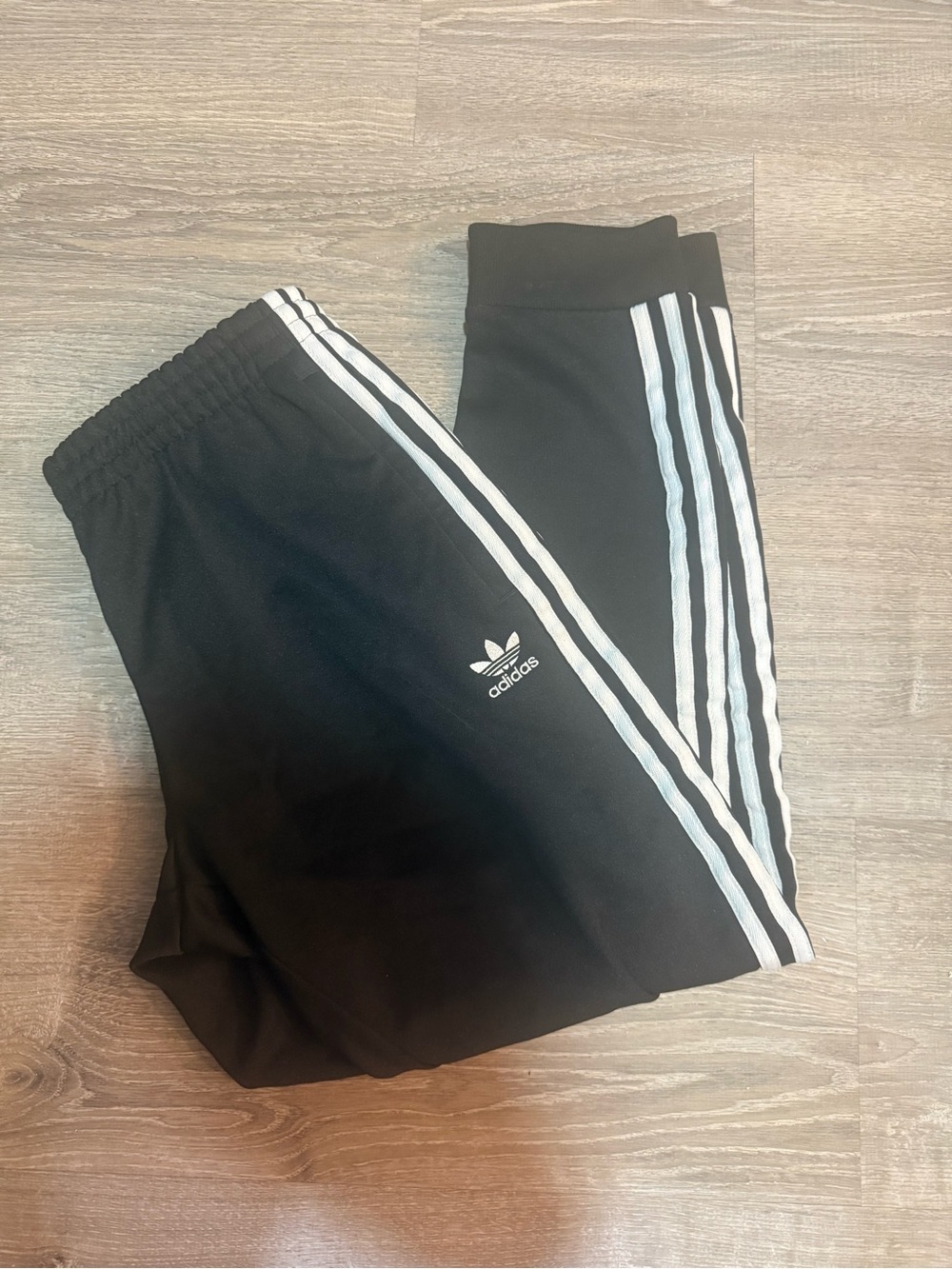 adidas Black Joggers with White Side Stripes